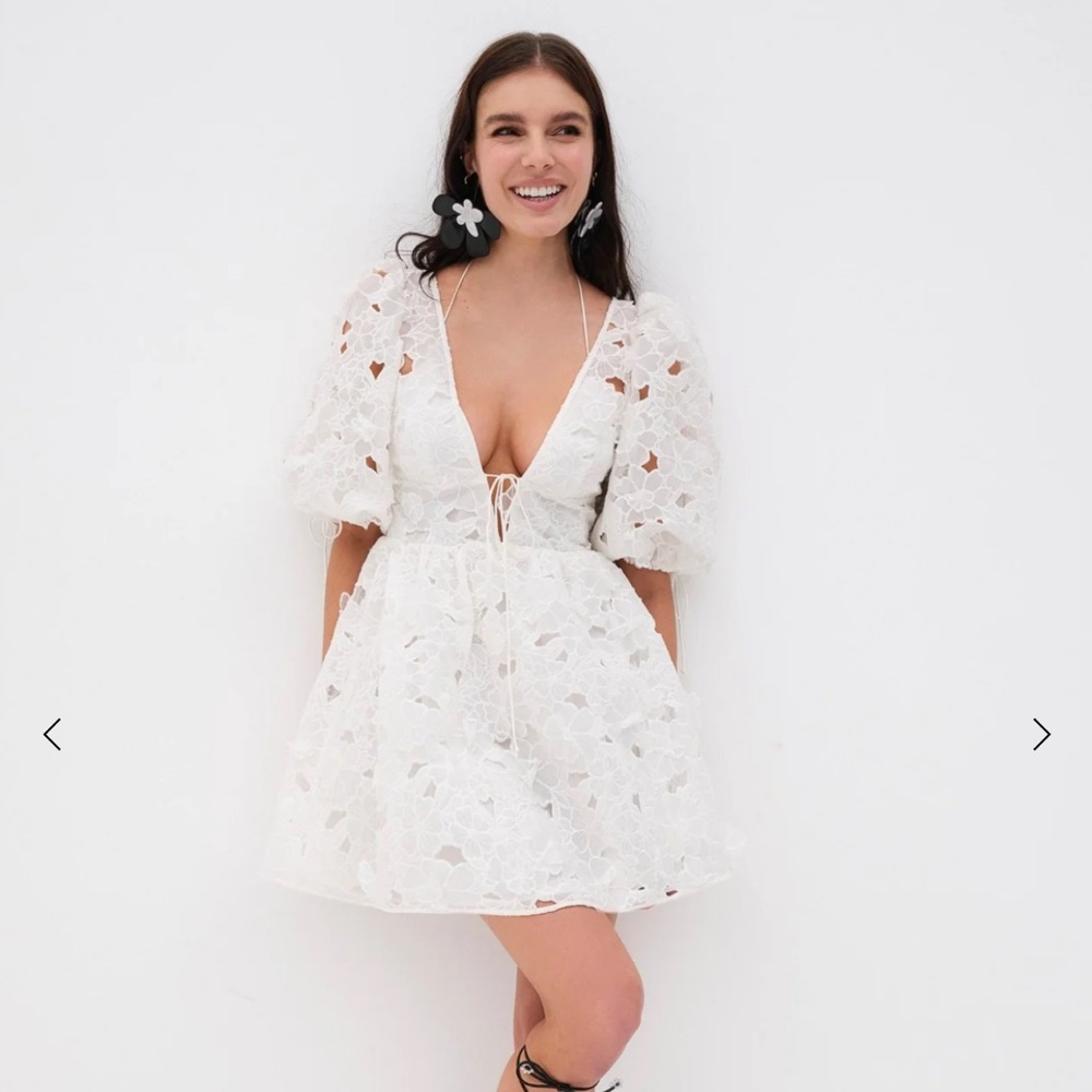 For Love And Lemons White Lace Mini Dress